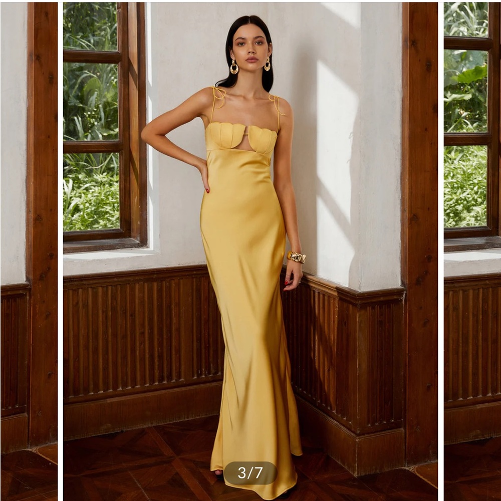 Commense XS Petal Bandeau Long Dress NWT